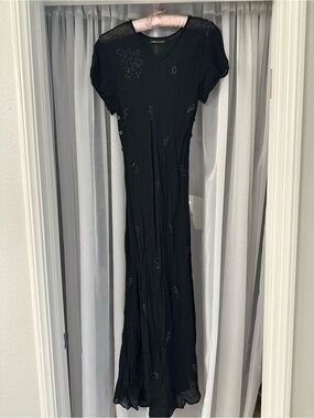 American Angel Black Embellished V-Neck Maxi Dress